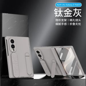 Ốp Điện Thoại Doanh Nhân Màu Trơn Cho Samsung Galaxy Z Fold Series Với Giá Đỡ Ba Gấp & Kính Cường Lực Bảo Vệ Màn Hình Mặt Trước Chống Sốc Chất Liệu Nhựa