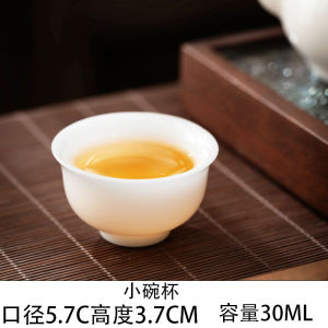 ถ้วยชาพอร์ซเลนหยกน้ำแข็งขนาดเล็กสไตล์จีนทำด้วยมือผนังบาง สีขาว ถ้วยชาหยูจูพอร์ซเลนจากเขตเต๋อฮวา