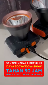 Senter Kepala Premium 500 Watt / 300 Watt / 200 Watt | Tahan 50 Jam | 6.000mAh | Cahaya Putih | PROBEST P-500AL / P-300AL / P-200AL - Headlamp Jumbo Diving Cahaya Putih Super Terang Outdoor Flashlight Waterproof ~TFA