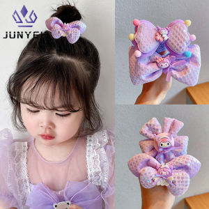 ห่วงรัดผมรูปการ์ตูนสำหรับเด็กยางยืดน่ารักแหวนผมสีม่วงเครื่องประดับที่คาดผมแบบผ้าสำหรับเด็กผู้หญิงทารก