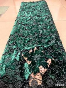 SMVP | African Groom Embroidered Sequin Lace Fabric 5 Yards French Nigerian Beaded Wedding Dress Sewing Material for Bridesmaid Dresses