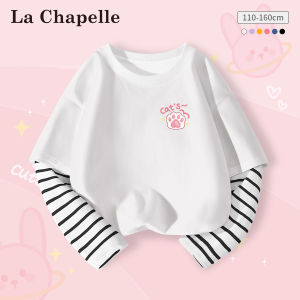 La Chapelle Girls Long Sleeve T-Shirt Fashionable Childrens Clothing Cotton Princess Style Cartoon Print Spring Autumn Wear