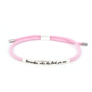 Fashion “Remember Who The Luck You Are” Motivational Tube Bracelet for Lovers Gift Popular Adjustable Bradied Lettering Jewelry