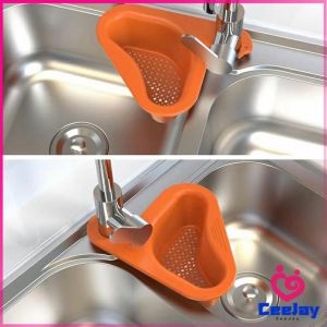 CeeJay ตะแกรงกรองอ่างล้างจาน ตะกร้าระบายน้ำ ตัวกรองของเหลือ แขวนได้ กล่องเก็บของพลาสติก Sink filter rack มีสินค้าพร้อมส่ง