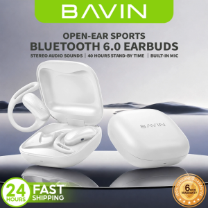 BAVIN BA106 Open-Ear Sports Wireless Bluetooth 6.0 Earbuds w/Hi-Fi Stereo Sound & Type-C Fast Charging for iPh & Android