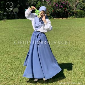 Rok Sifon Panjang Payung Mayung Lebar Chiffon Ceruty Ceruti Umbrella Skirt Almira Premium