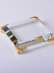 Modern Minimalist Crystal Glass Base Zen Sculpture Cosmetic Jewelry Porcelain Antique Craft Decoration Display Stand Ornaments