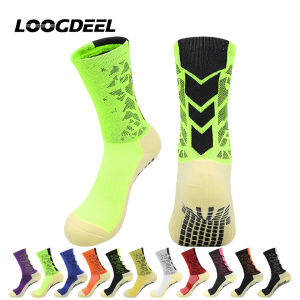 LOOGDEEL Mens Thickened Adult Football Socks Anti-Slip Durable Mid-Calf Socks for Sweat Absorption and Breathability in Sports