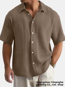 Loose Fit Mens Shirt Summer 2025 Casual Soft Skin-friendly Short Sleeve Button up Long Sleeve Top Breathable Combed Cotton