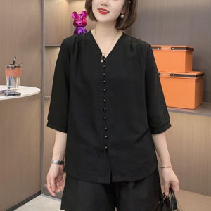 French Anti-Wrinkle White Shirt Womens Loose Thin V-Neck Open Cardigan Spring Summer New Fashion Elegant Korean Style Top