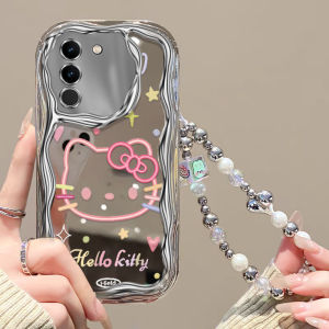 Kitty Cat Electric Plating Cute Cartoon Phone Case for Vivo S18pro Vovoy35 Vibox100pro Protective Cover High Aesthetic Korean Style