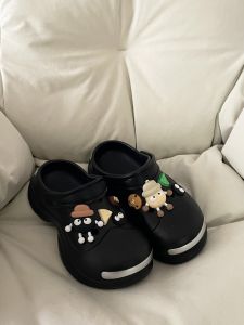 Adorable Cartoon Style Slip-On Slippers Anti-Slip Breathable Outdoor Wearable Cheese Mango DIY Holey Shoes Spring 2025 New Arrival