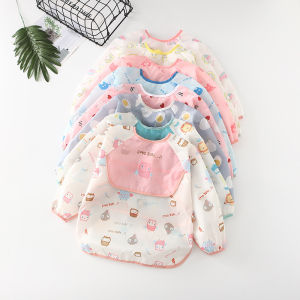 ชุดกันเปื้อนเด็กแขนยาว กันน้ำได้ ระบายสี มีถาดรองเศษอาหารด้านหน้า ป้องกันการเปอะเปื้อน เสื้อกันเปื้อนเด็ก ชุดสำหรับด้านเล่น