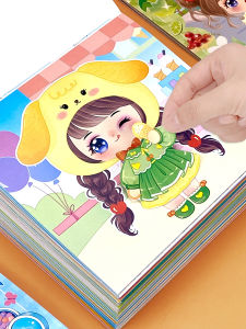 Princess Dress-Up Sticker Doll Birthday Gift Girls Toy Crown Headwear DIY Handmade Clothing Show Age 3-6 Early Education