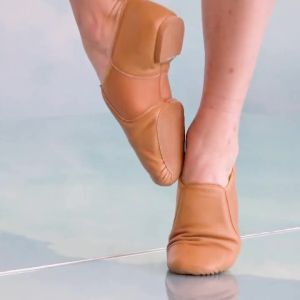 daydance | Genuine Leather Jazz Dance Shoes for Girls Women Tan Black Antiskid Sole Jazz Shoes Adults Dance Sneakers High Quality Jazz shoe