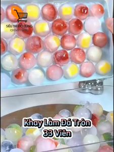 Khay Làm Đá Làm Thạch Phô Mai Hoa Quả Làm Đá Bào 33 Viên Tròn