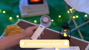 Mini Fan Rechargeable High Speed Refrigeration Fan 4800mAh Portable Fan Semiconductor 3S Cooling 16℃ Air Conditioner Strong Wind 3 Speed Adjustable can Stand or Hanging Turbo Fan