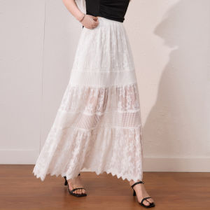 Large Size Elegant Lace Floral Skirt