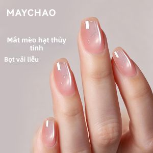 MAYCHAO | Sơn Móng Tay Hình Mắt Mèo Bóng Lấp Lánh Màu Đỏ Carmine