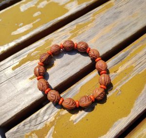 Wild Peach Kernel Bracelet Original Ecological Handmade Charms Wealth Attraction Drive Away Evil Spirits Winter Unfallen