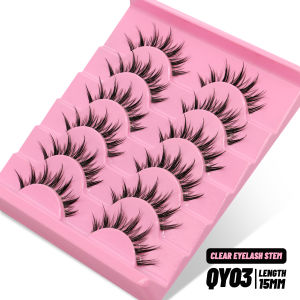 GROINNEYA | GROINNEYA Cat eye Lashes 5/6 pairs Clear Band Lashes Natural Look 6D Wispy Eyelashes False Lashes Eyelashs Extension