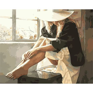 KAYOU | Bộ Tranh Vẽ Vải Bố Tự Làm - Tranh Vẽ Số Hóa Hình Người Phụ Nữ Xinh Đẹp - Trang Trí Nhà Cửa - Không Cần Khung