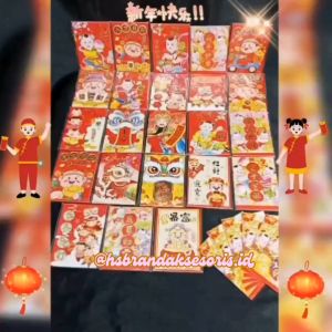 (6PCS) ANGPAO IMLEK MOTIF LUCU / ANGPAU SINCIA PENDEK / HONG BAO IMLEK TERBARU / ANG PAU NIKAH SANGJIT / RED ANVELOPE CHINESE NEW YEAR / AMX351120