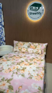 Sheetify I Vintage Rose I 3in1 Bedsheet Set w/ 2 Pillowcase 18X28 I Canadian Cotton I Full garter