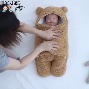 Selimut bayi/bedong bayi instan/ selimut bayi hangat dan lucu model beruang