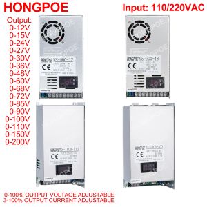 Digital Display Adjustable 500W 600W 1000W Power Supply 0-12V 13.5V 24V 27V 30V 36V 48V 60V 72V 85V 110V 150V 200V Ac To Dc Smps
