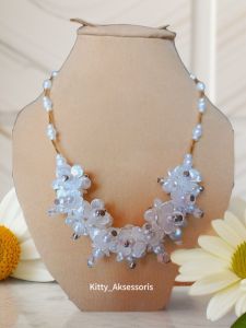 Kalung Daily Hijab Aesthetic White Series Homemade Kekinian tahun 2025