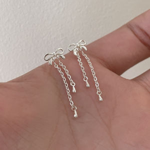 Sweet Gentle Butterfly Knot Tassel Earrings Womens Fashion Jewelry Small Face Effect New 2025 High-End Sensation Ear Decor