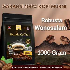 IBUNDA COFFEE - Kopi Robusta Wonosalam 1kg 1000gram - Kopi Bubuk Murni Robusta Wonosalam - Roast Bean Biji Kopi Sangrai Robusta Wonosalam - Kopi Wonosalam Grade A