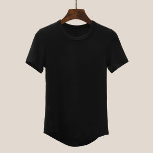 เสื้อยืดคอกลมแขนสั้นทรงสลิมฟิตสำหรับผู้หญิง ฤดูร้อน 2025 ใหม่ บาง ไหล่ตรง ทรงสลิมฟิต สำหรับออกกำลังกาย โยคะ เสื้อผ้ากีฬา ขาว