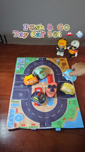 OSSDE Baby Toy Cars with Storage Bag Push and Go Toys Car Early Educational for Toddler age 1 2 3