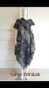 Dress Tunik Bahan Tenun Khas Motif Toraja