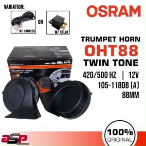 OSRAM OHT88 Trumpet Horn Twin Tone 12v | 420 / 500Hz | 105-118dB (A) - Car Horn / Motorcycle Horn