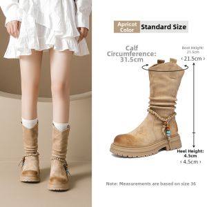 Agsdon | Tassel Western Easy-on Thick-Soled Boots