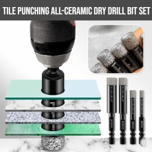 Tile Punching All-Ceramic Dry Drill Bit Set Hole Open Drill Bit Hexagonal Tile Hole Opener