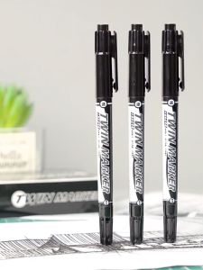 M&G Permanent Marker Pen Double Head 1PC 晨光双头记号笔1支 Pen Penanda Kekal XPMV7403 Waterproof Stationery School Student