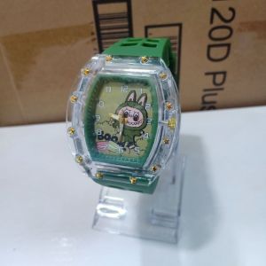 Jam Tangan Fasion  Segi Labubu - Jam Tangan Karet Model Terbaru - Free Batrai Cadangan - Bisa Bayar Ditempat (COD)
