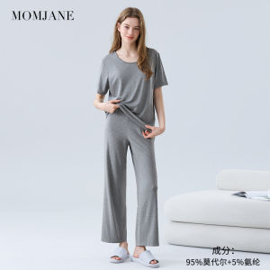 เสื้อยืดแขนสั้นสำหรับให้นม ชุดนอนสำหรับผู้หญิงตั้งครรภ์ ผ้าโมดอลบาง แขนสั้น ชุดคลอด ชุดฤดูร้อน ผ้าฝ้ายผสมโพลีเอสเตอร์ ฤดูร้อน