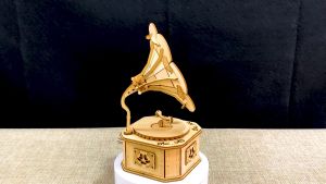 Đồ chơi lắp ghép gỗ 3D Mô hình Máy nghe nhạc Music box Phonograph