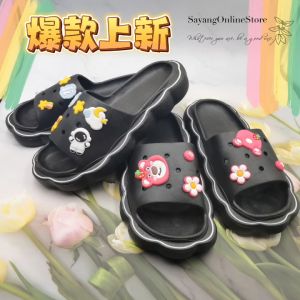 [READY STOCK]Frog Women Cartoon Slides clog slipper Trendy Shoes Bear Sandals Slippers Kasut Rumah Perempuan 爆款女拖卡通凉拖