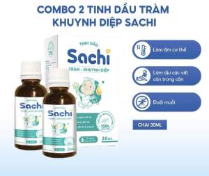 Combo 02 chai / Tinh Dầu Tràm Khuynh Diệp SACHI 30ml cho Bé - Giúp Xua Muỗi Làm Ấm Phòng Cảm Lạnh SHC U1015
