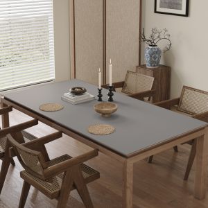 Luxurious Waterproof Oil-resistant Tablecloth Creamy Style Rectangular Shape Living Room Dining Table Pad Easy Care Sensation