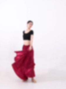 Váy Dài Bằng Vải Satin Dành Cho Nữ Dây Thắt Lưng Co Giãn Phòng Khiêu Vũ Latin Múa Bụng Váy Biểu Diễn Vòng Tròn Đầy Đủ Polyester Vila & Yomi