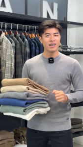 Áo Len Nam Cổ Tròn URBAN Vải Len Merino Len Lông Cừu Nhẹ Mềm Mại Ấm Áp Giữ Nhiệt Tốt Hạn Chế Xù Bai Nhão NO.1696