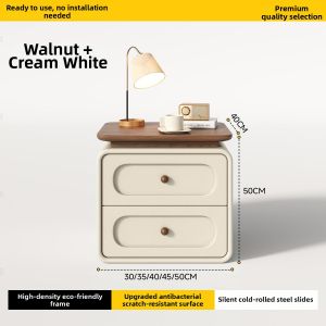 XIANGNANSONG | Vintage Cream Home Small Paw Leather Bedside Cabinet