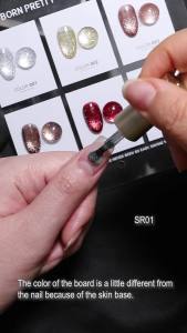 BORN PRETTY 10ml Reflective Glitter Cat Magnetic Gel Polish Bright Sparkling Silver Color Semi-permanent UV Nail Art Manicure